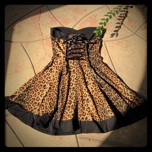 Royal Bones HotTopic Leopard Corset Rockabilly